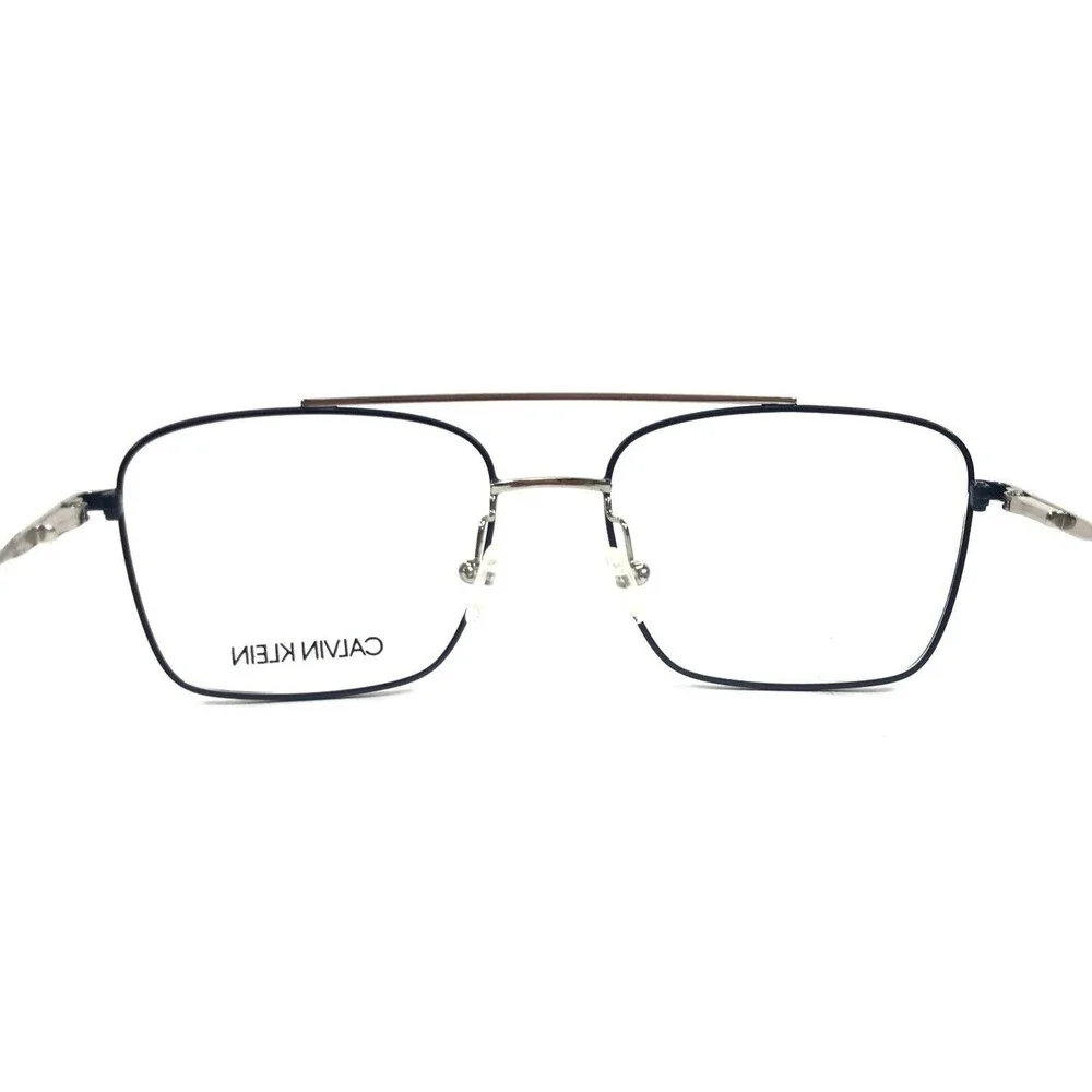 Calvin Klein Eyeglasses Frames CK19104 410 Satin Navy Gunmetal Square 53-17-140